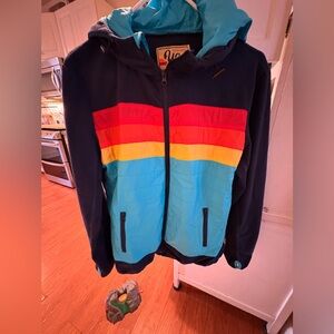 Colorful Striped Hooded Jacket